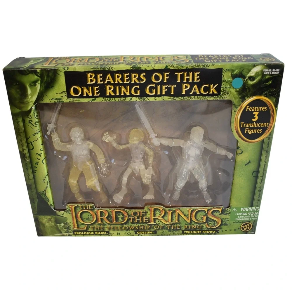 Toy Biz Lord of the Rings Bears of the One Ring Frodo, Bilbo, Gollum Translucent